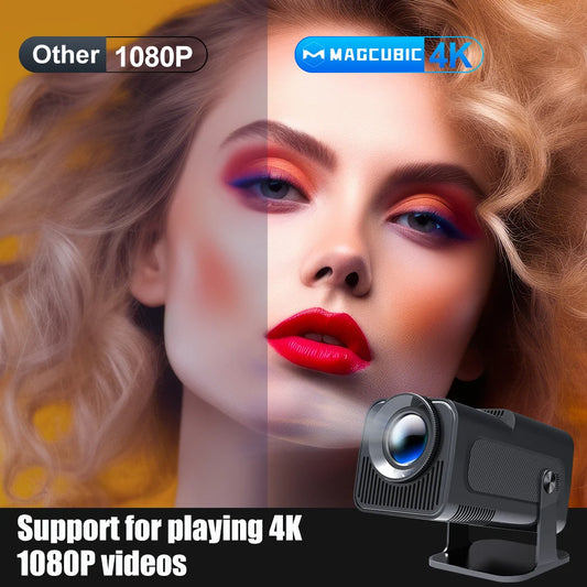 Magcubic HY320 Mini Portable Auto Keystone Projector, Natvie 1080P Smart Projector FHD 4K Supported 10000 Lumens with WiFi 6, BT 5.0, 180 Degree Rotation, Built-in Android 11.0