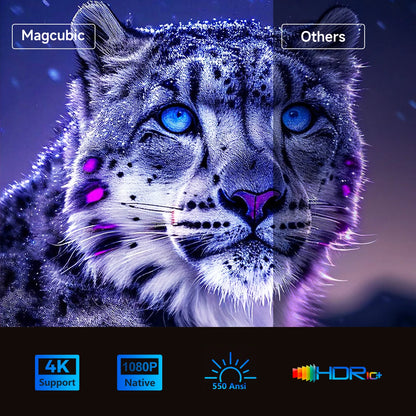 Magcubic HT600 Projector 550 ANSI 4K 1080P with Linux Android System Dolby HDR10 Dual Wifi BT for Netflix Youtube Certified Home - magcubicvision.com - official website magcubic store