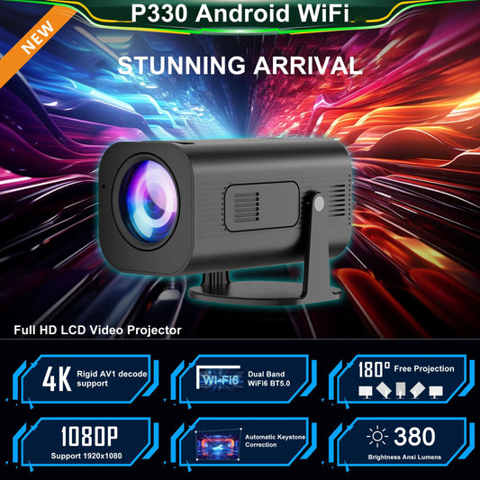 P330 Mini Projector 4K Android 11 380 ANSI Native 1080P Wifi6 BT5.0 8K Cinema Portable Video Beamer magcubicvision.com