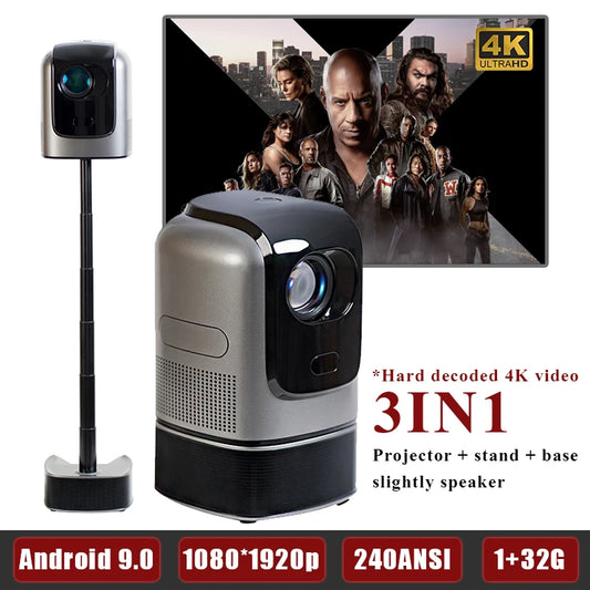 TS-1 4K Native 1080P Android 9.0 Projector 240ANSI Dual Wifi6 BT5.0 Home Theater Projector LED Portable Projector Smart Projection TV Magcubic Projector