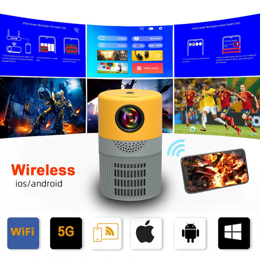 YT400 Home HD Projector 5G WIFI Connection 40 ANSI Mini Portable 480*360 Wireless Same Screen Phone Projection - magcubic projector